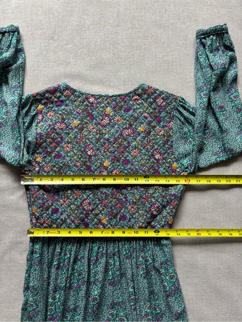 Vintage quilted boho cottagecore prairie peasant maxi dress - Picture 12 of 15